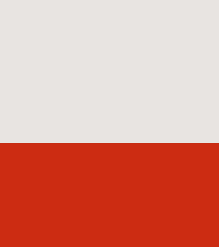 Two-tone color swatch with white and red horizontal stripes