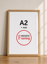 Premium Box Picture Frame for A2 Artwork with Matboard