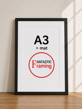 Premium Box Picture Frame for A3 Artwork with Matboard